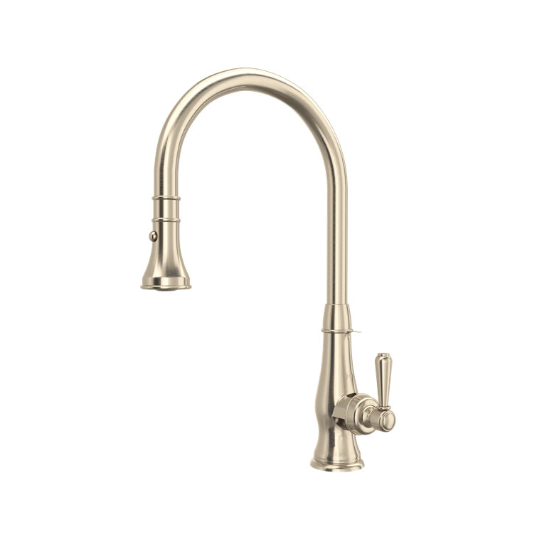 Polished Nickel Traditional Kitchen Faucet with Pull-out Spray