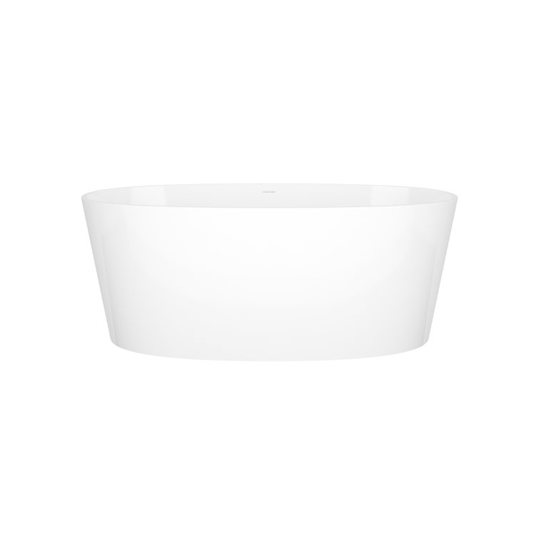 Gloss White 60" Freestanding Oval Soaking Bathtub