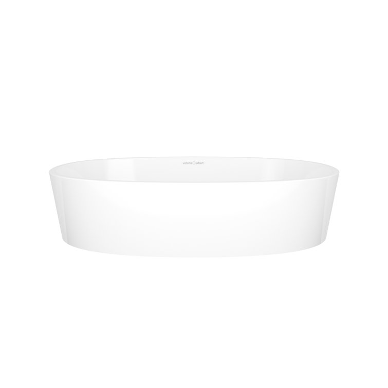 Matte White Oval Pedestal Vessel Sink 21" x 14"