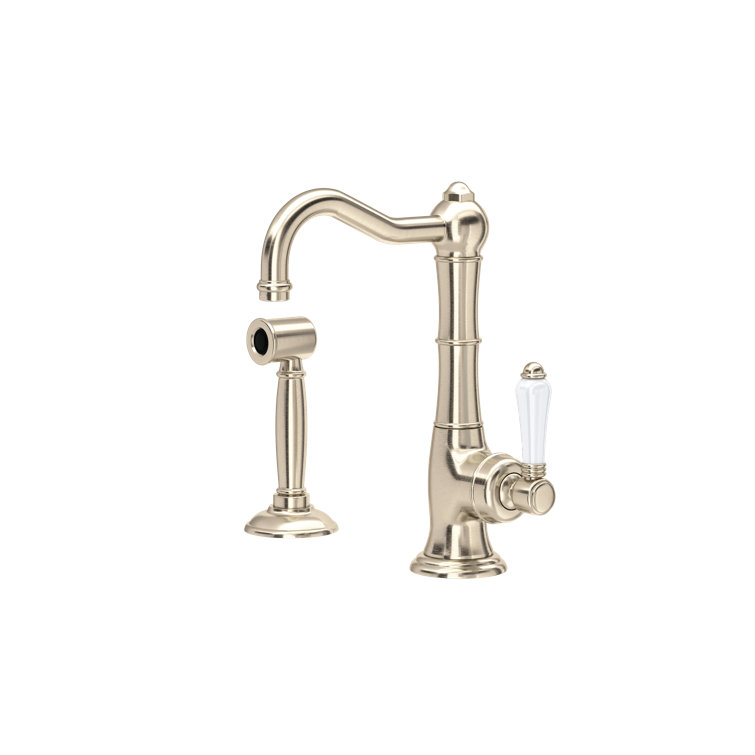 Traditional Polished Nickel 11" Kitchen Faucet with Sidespray