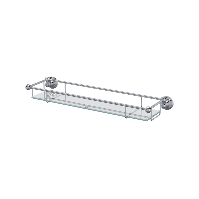 Edwardian Classic 20" Polished Nickel Glass Vanity Shelf