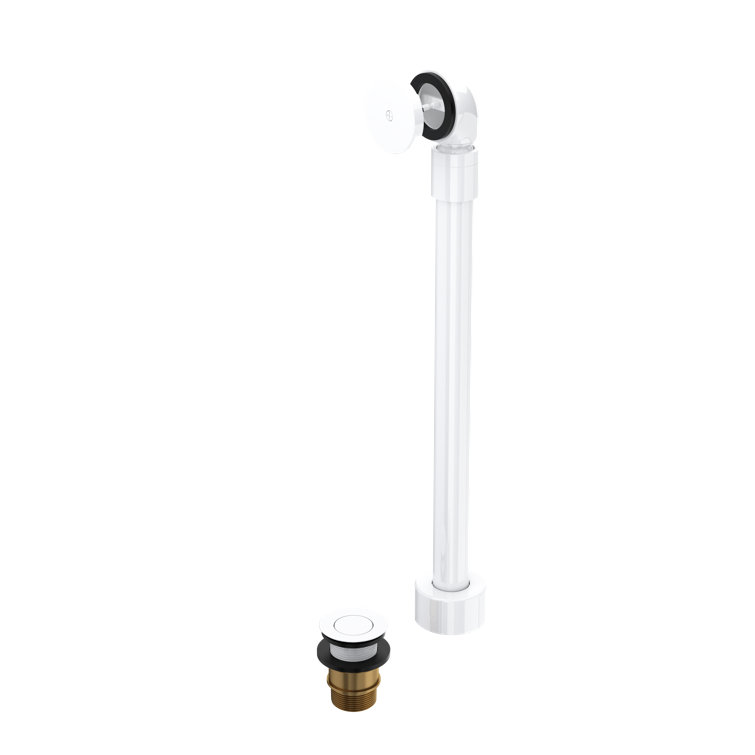 White and Gold Modern Freestanding Bathtub Drain