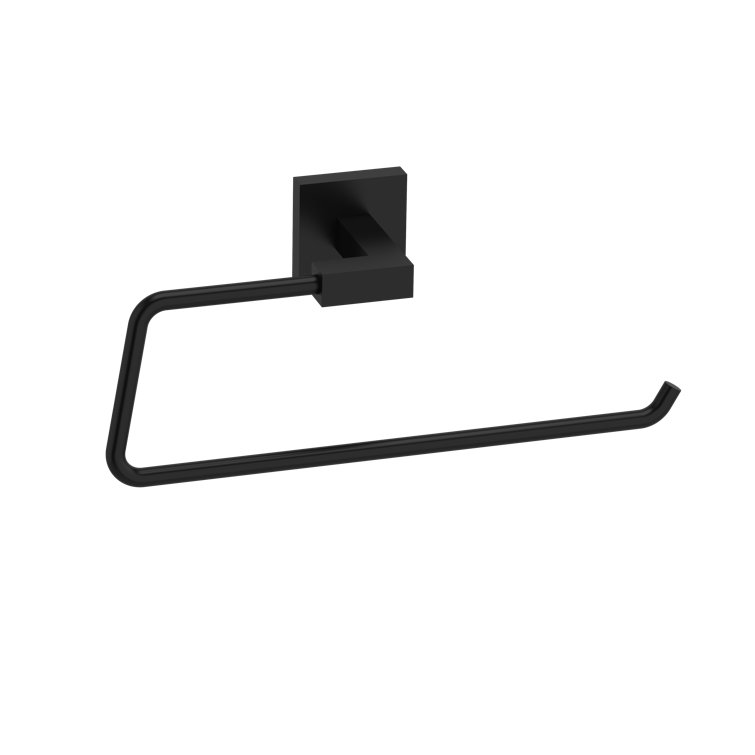Kubik 10" Black Zinc Wall Mounted Towel Ring