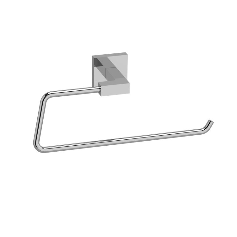 Kubik 10" Chrome Wall Mounted Modern Towel Ring