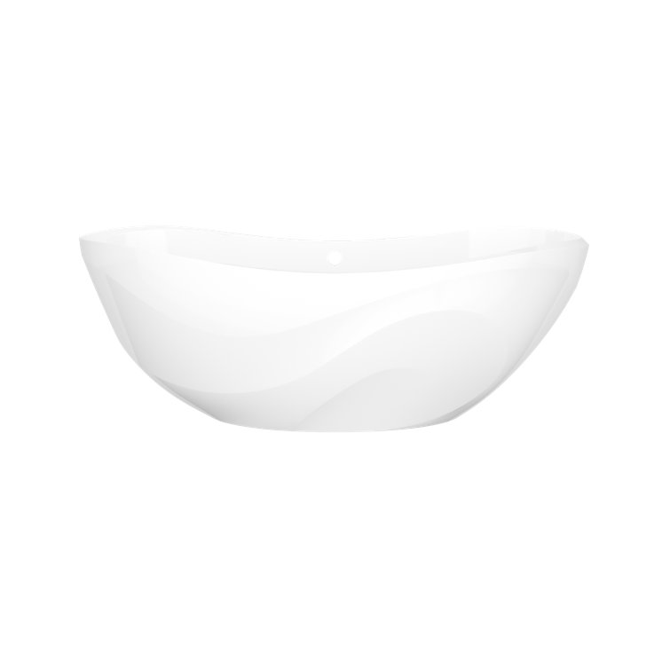 Seros 65" White Freestanding Soaking Bathtub with Curved Rim