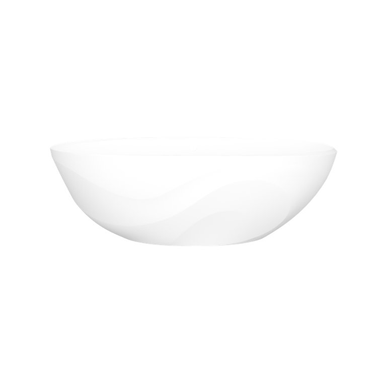 Seros 65" Matte White Freestanding Soaking Bathtub with Flat Rim