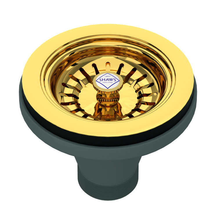 Unlacquered Brass Basket Strainer for Kitchen Sink