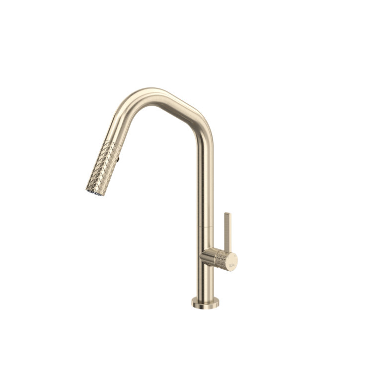 Polished Nickel Brass Pull-Down Kitchen Faucet with Spray