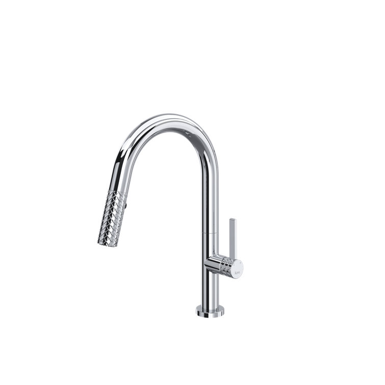 Elegant Transitional 13'' Polished Nickel Bar Faucet with Pull-out Spray