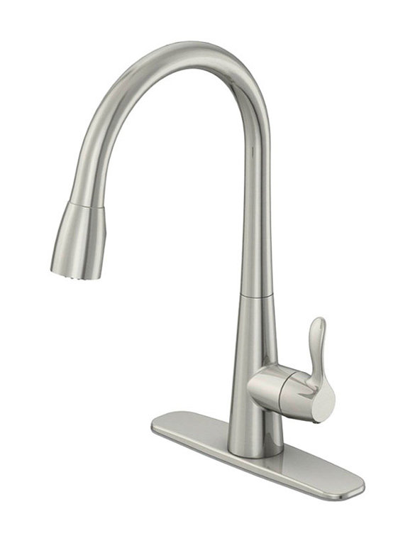 OakBrook Brushed Nickel High Arc Pull-Down Kitchen Faucet