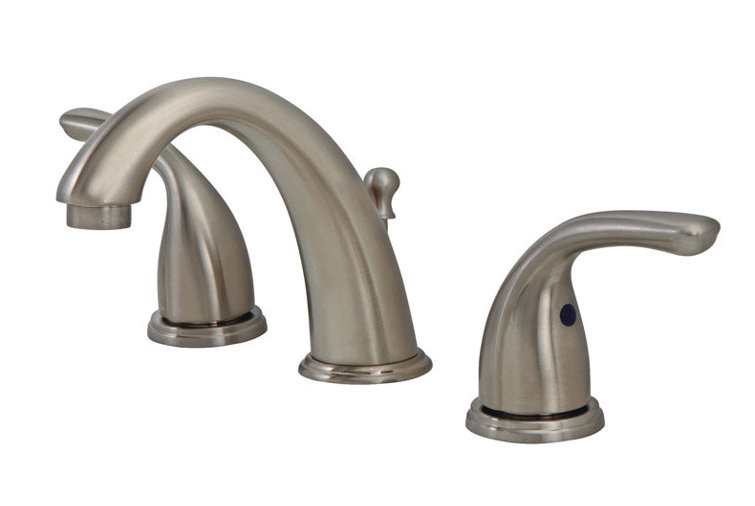 OakBrook Coastal Brushed Nickel High-Arc Widespread Bathroom Faucet
