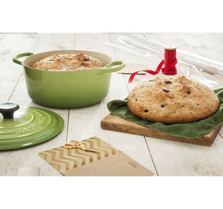 Caribbean Blue Enameled Cast Iron Round Dutch Oven with Lid