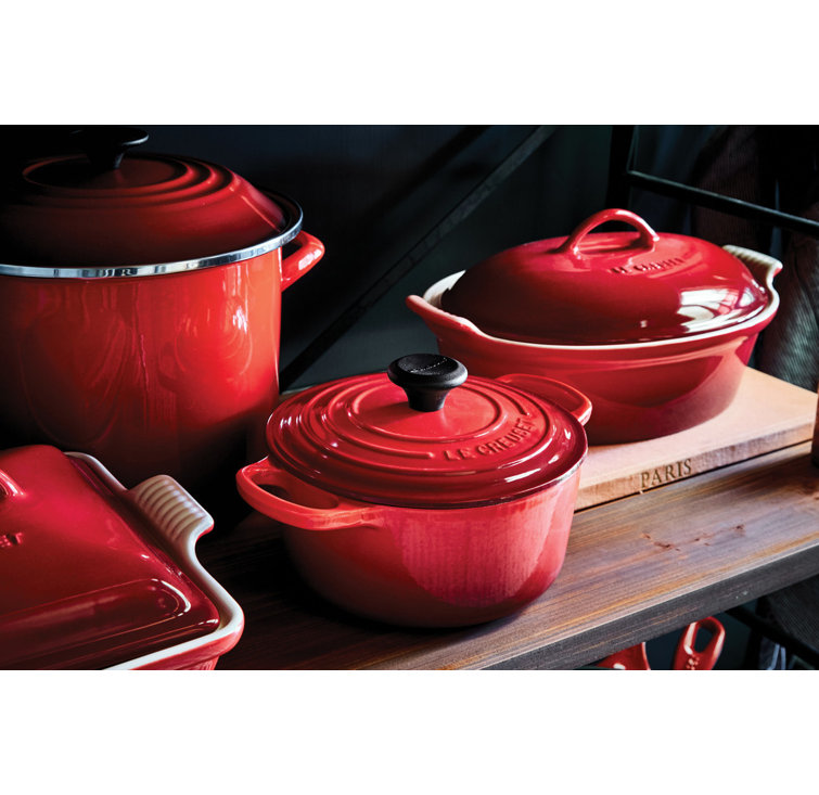 Caribbean Blue Enameled Cast Iron Round Dutch Oven with Lid