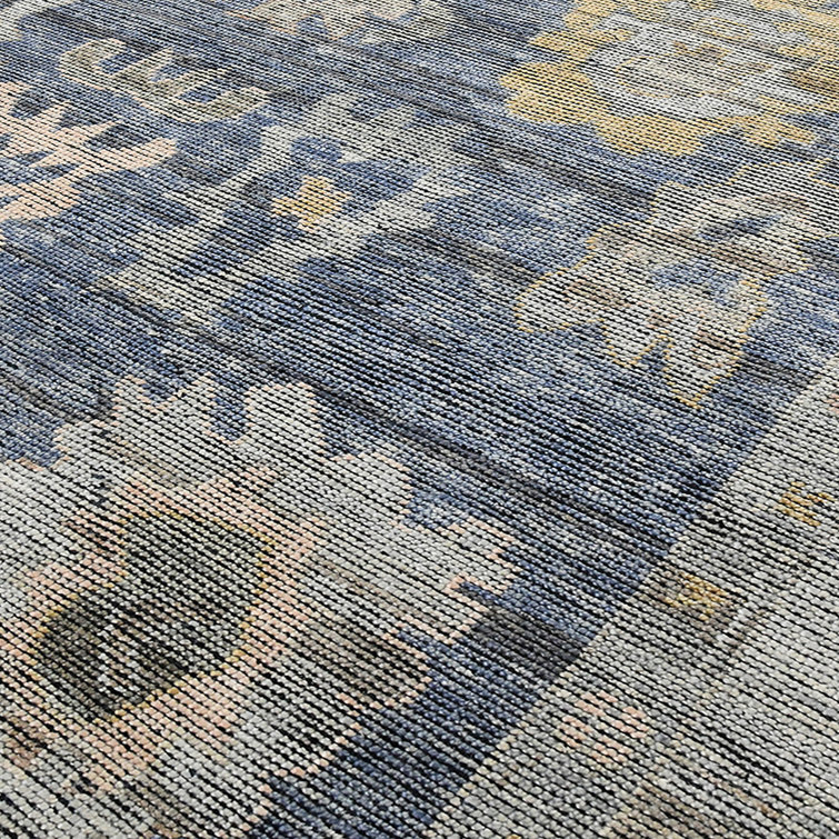 Water Blue Hand-Knotted Wool Oriental Area Rug 9'x12'