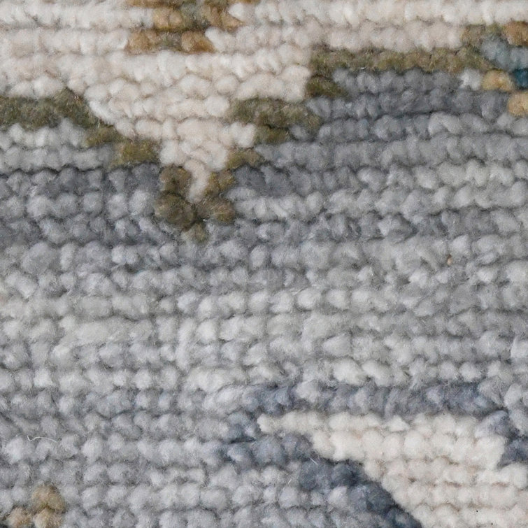 Blu 9' x 12' Hand-Knotted Wool Geometric Area Rug