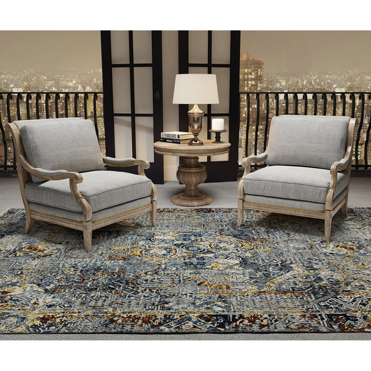 Bristol Blue Hand-Knotted Wool 2' x 3' Area Rug