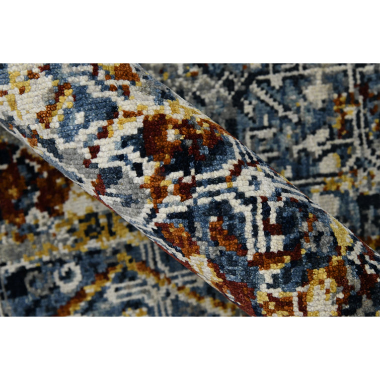 Bristol Blue Hand-Knotted Wool 2' x 3' Area Rug