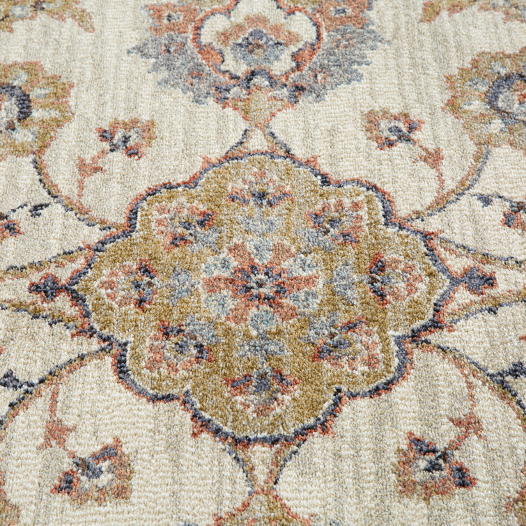 Ivory Jordan Bea Floral Synthetic 5'3" x 7'6" Area Rug