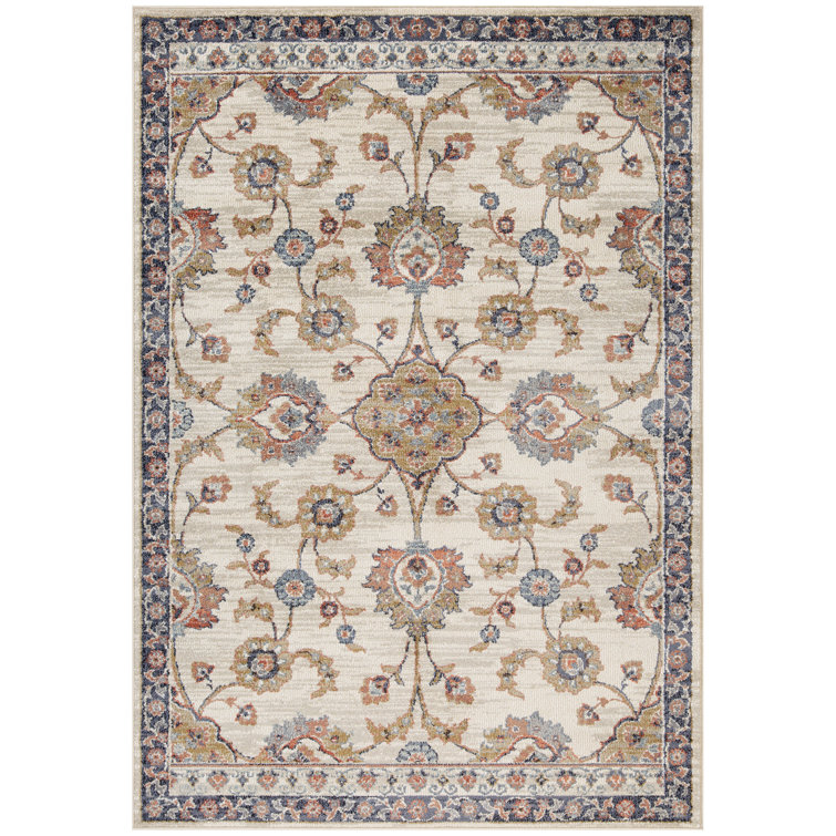 Ivory Jordan Bea Floral Synthetic 5'3" x 7'6" Area Rug