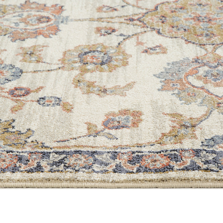 Ivory Jordan Bea Floral Synthetic 5'3" x 7'6" Area Rug