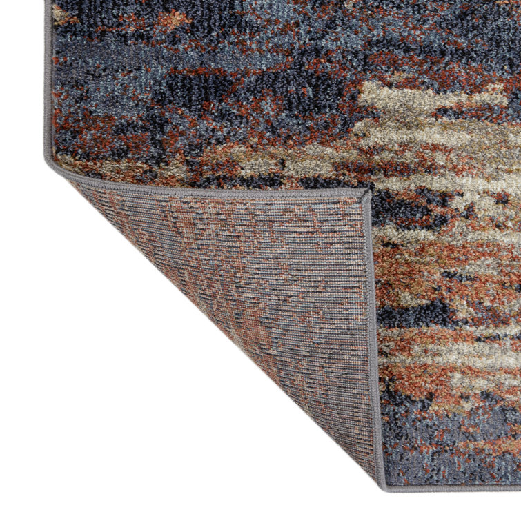 Jordan Delia Beige Abstract Synthetic 6'7" x 9' Area Rug