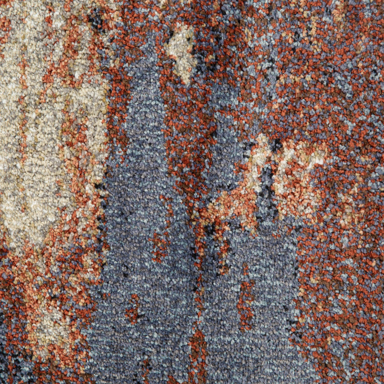 Jordan Delia Beige Abstract Synthetic 6'7" x 9' Area Rug