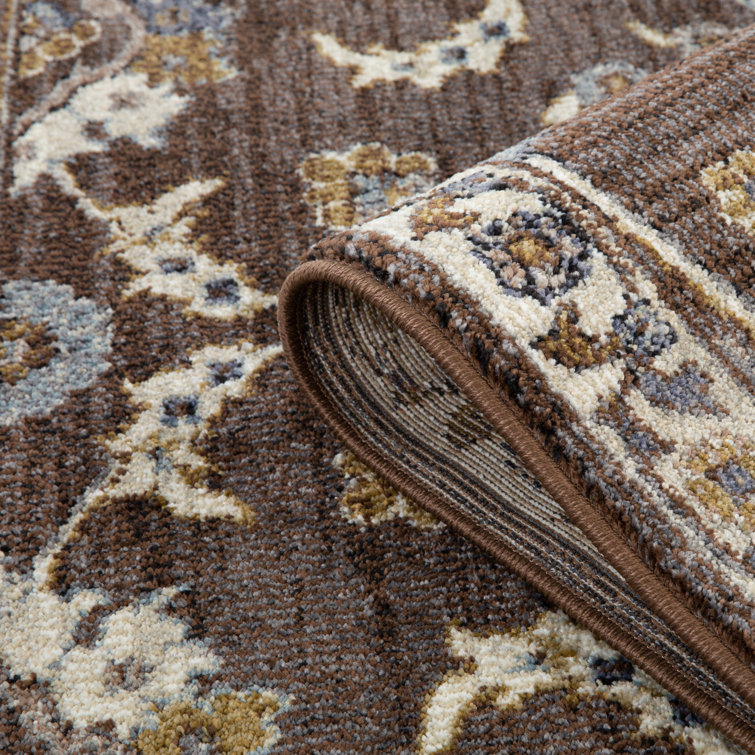 Jordan Bea Traditional Floral Brown Area Rug 7'10" x 10'2"