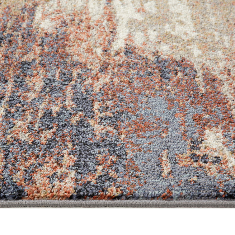 Jordan Delia Beige Abstract Synthetic 6'7" x 9' Area Rug