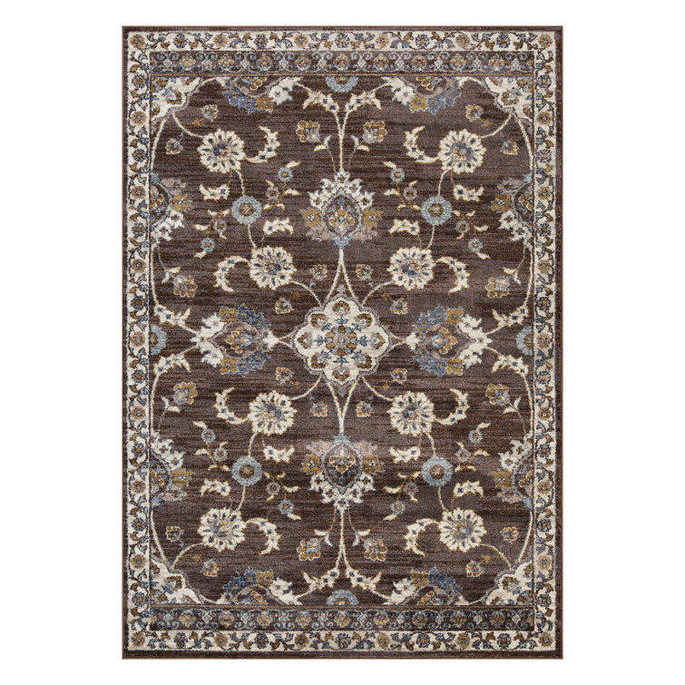 Jordan Bea Traditional Floral Brown Area Rug 7'10" x 10'2"