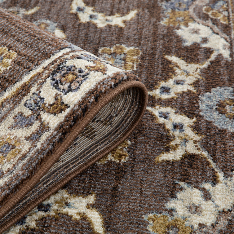 Jordan Bea Traditional Floral Brown Area Rug 7'10" x 10'2"