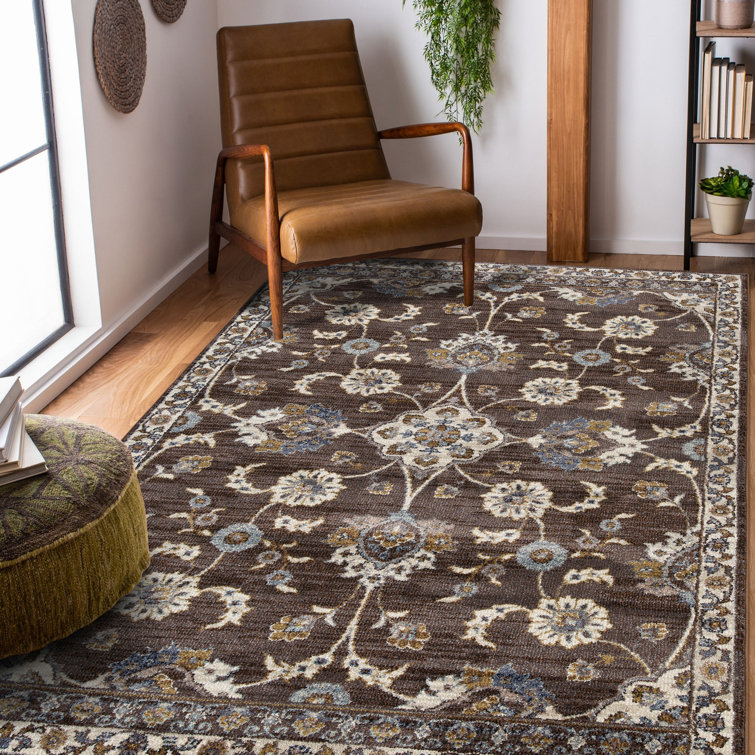 Jordan Bea Traditional Floral Brown Area Rug 7'10" x 10'2"