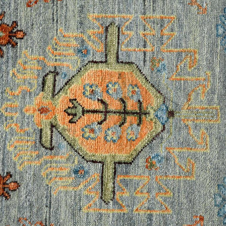 Gray Hand-Knotted Wool Traditional Area Rug 9' x 12'