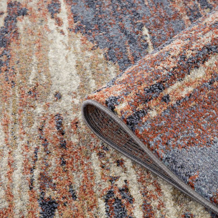 Jordan Delia Beige Abstract Synthetic 6'7" x 9' Area Rug