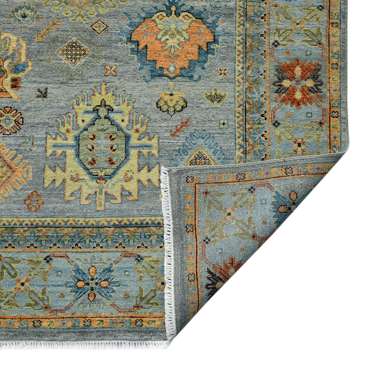 Gray Hand-Knotted Wool Traditional Area Rug 9' x 12'
