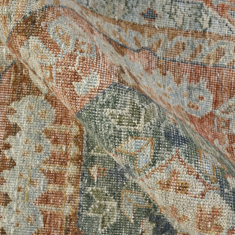 Blue Hand-Knotted Wool Traditional Area Rug 2' x 3'