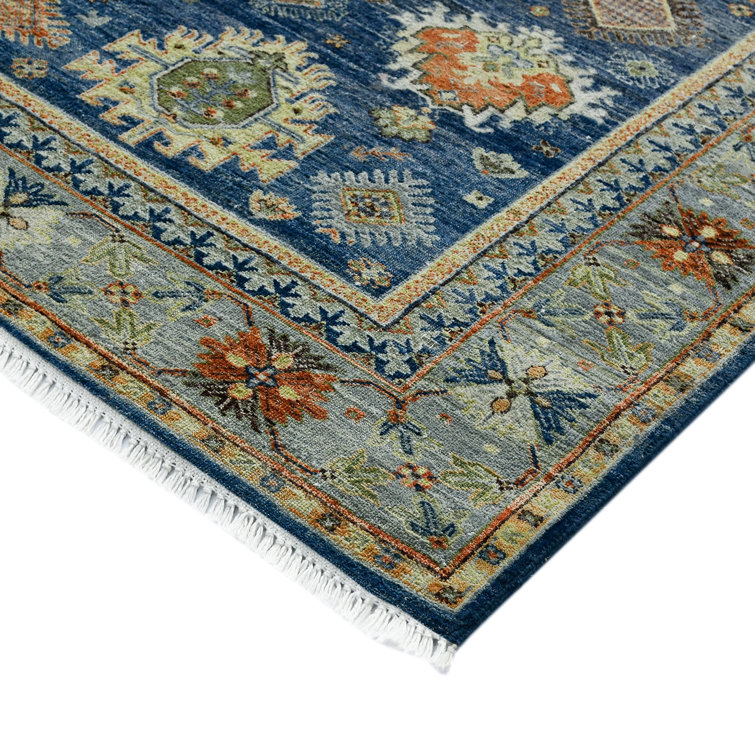 Oriental Handmade Hand-Knotted Area Rug in Blue/Gray
