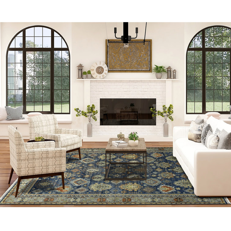Oriental Handmade Hand-Knotted Area Rug in Blue/Gray