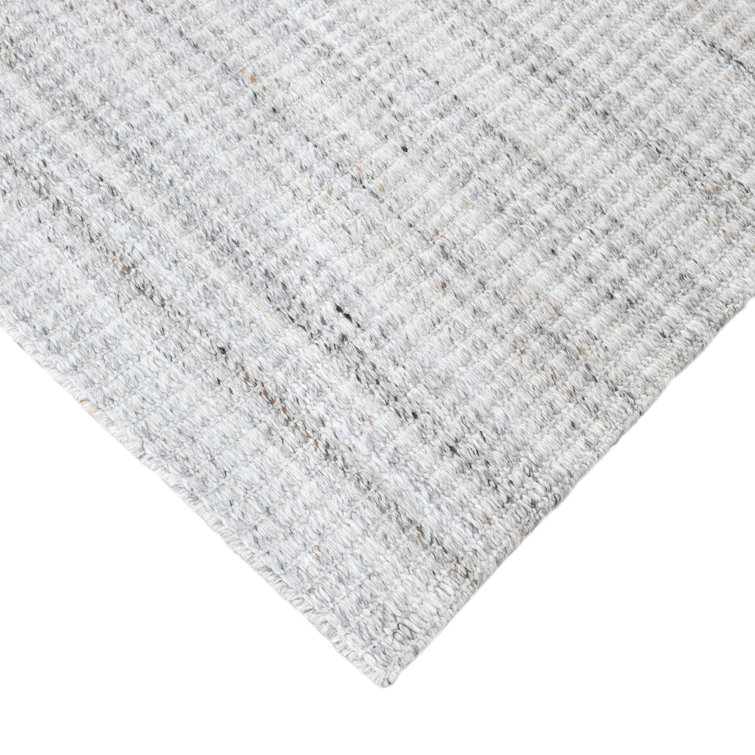 Gray Geometric Hand-Woven Outdoor Polyester Rug 4' x 6'