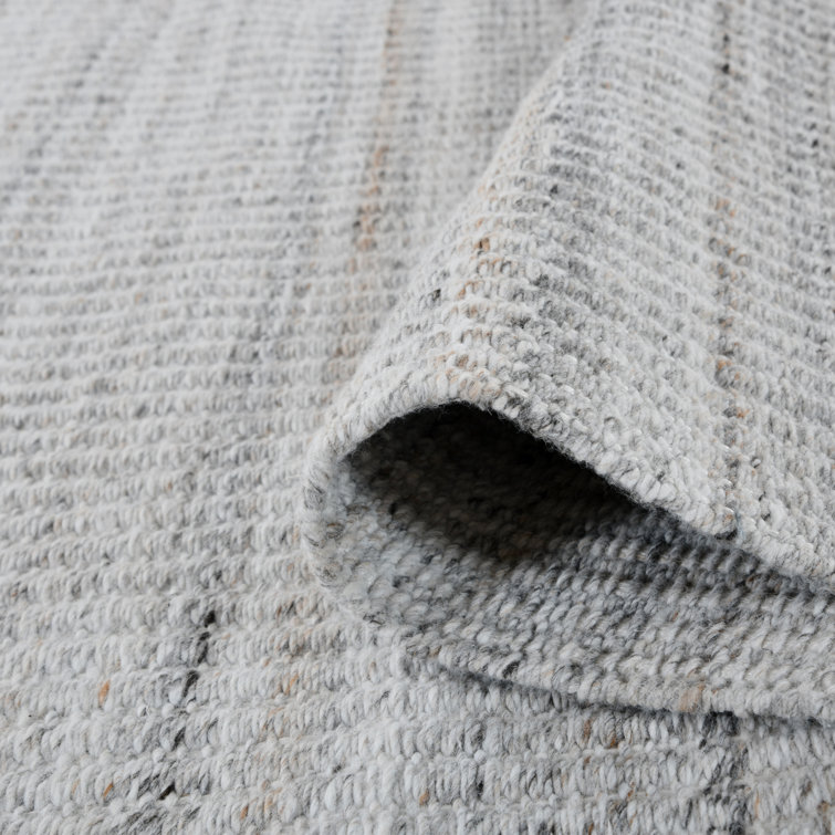 Gray Geometric Hand-Woven Outdoor Polyester Rug 4' x 6'