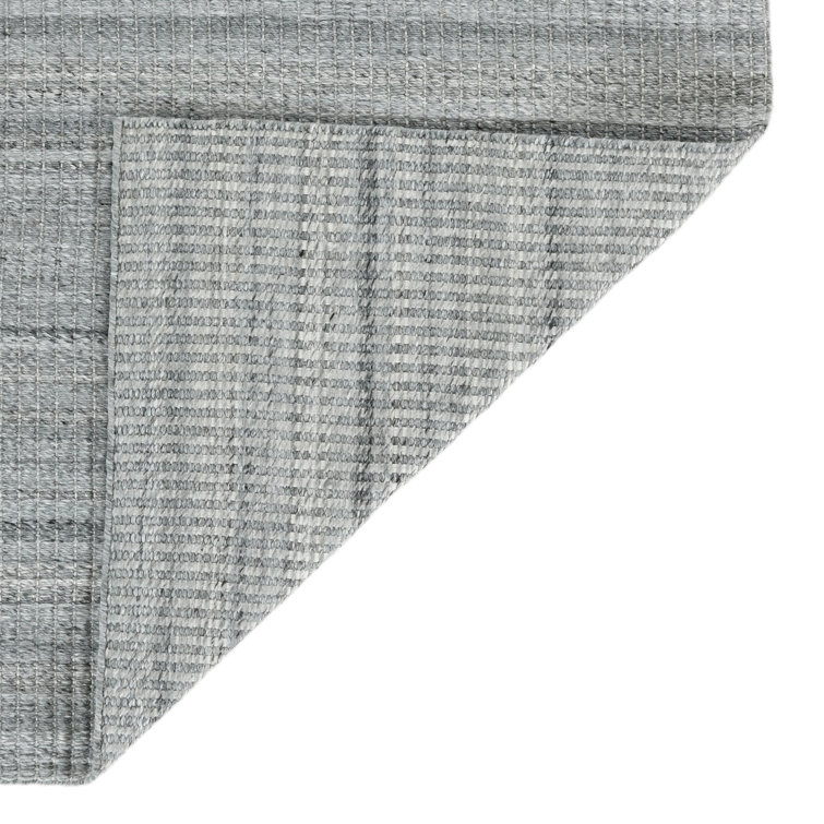 Gray Hand-Woven Rectangular Synthetic Area Rug 2' x 3'