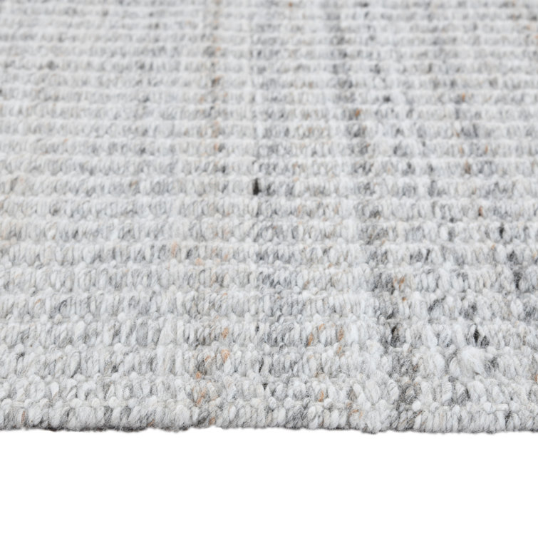 Gray Geometric Hand-Woven Outdoor Polyester Rug 4' x 6'