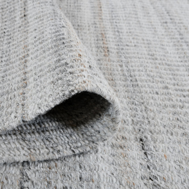 Gray Geometric Hand-Woven Outdoor Polyester Rug 4' x 6'