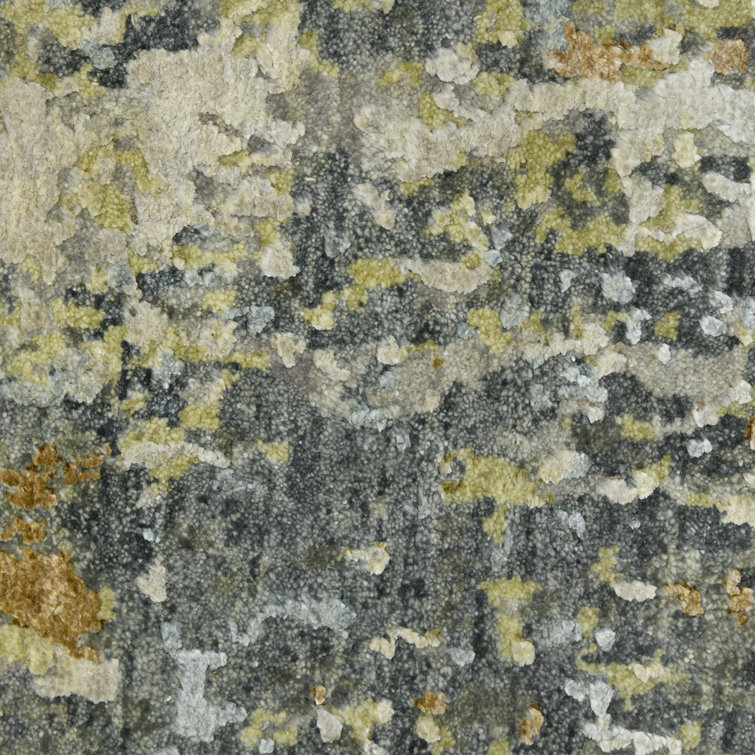 Mystique Steel Gray Hand-Knotted Wool and Silk Rug