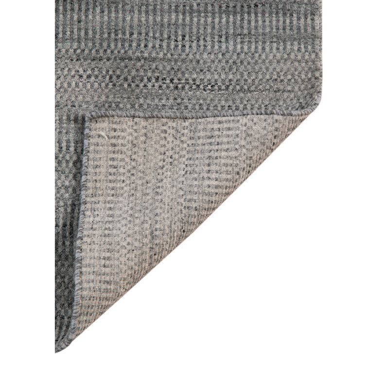 Elegant Silver 8' x 10' Hand-Knotted Wool & Viscose Area Rug