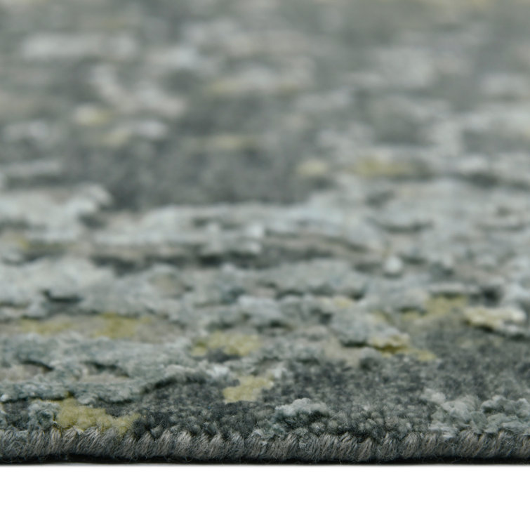 Mystique Steel Gray Hand-Knotted Wool and Silk Rug