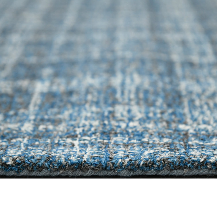 Turquoise Laurel Elegance 7'6"x9'6" Hand-Tufted Wool Area Rug