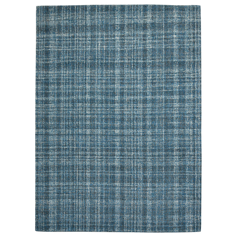 Turquoise Laurel Elegance 7'6"x9'6" Hand-Tufted Wool Area Rug
