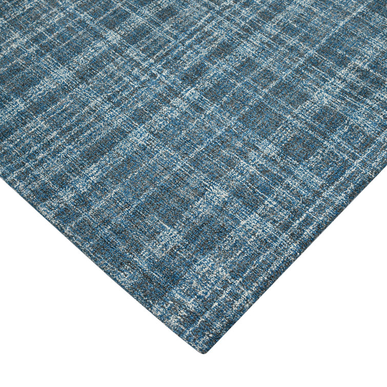 Turquoise Laurel Elegance 7'6"x9'6" Hand-Tufted Wool Area Rug