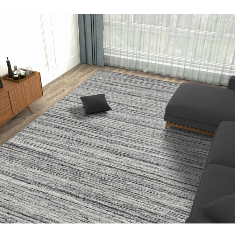 Heaven Handmade Flatweave Wool Gray Area Rug