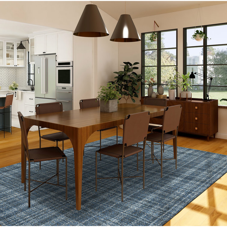Turquoise Laurel Elegance 7'6"x9'6" Hand-Tufted Wool Area Rug